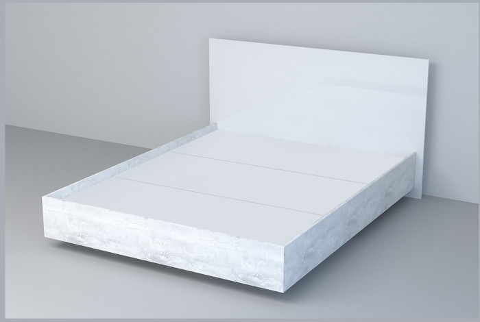 Кровать 1,4 арт.031 (ЛДСП) ЛН. (Дуб Крафт Золотой/Белый Глянец)