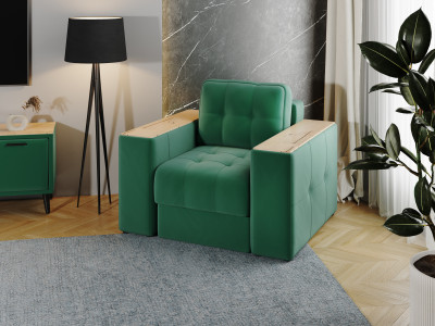 Кресло Нави, Изумруд/Дуб канадский МДФ