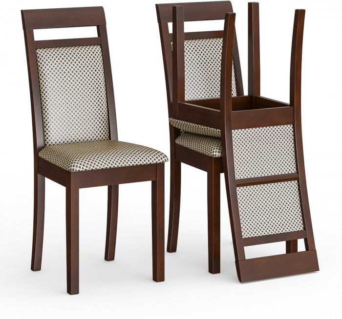 Три стула Мебель--24 Гольф-12 разборных, цвет орех, обивка ткань руми 812/8, ШхГхВ 40х40х100 см., от пола до верха сиденья 47 см (мягкая спинка)