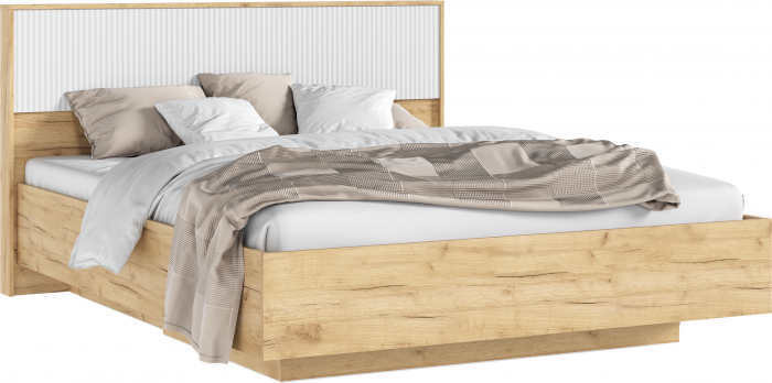 Кровать парящая с ортопед. основанием Марвэл 1,6м, Дуб крафт/Браш вайт