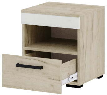 Тумба прикроватная "Адель" - Крафт серый/Крафт белый