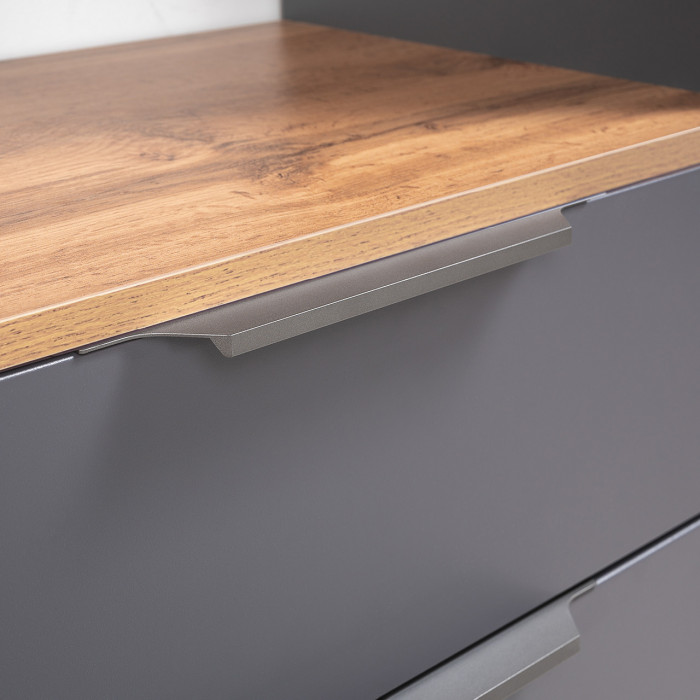 Октава Прихожая 39, серый графит/дуб крафт золотой/фасады МДФ серый графит