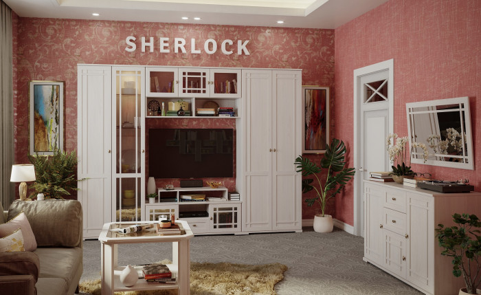 Шкаф двухдверный для одежды Шерлоск 12, ясень светлый