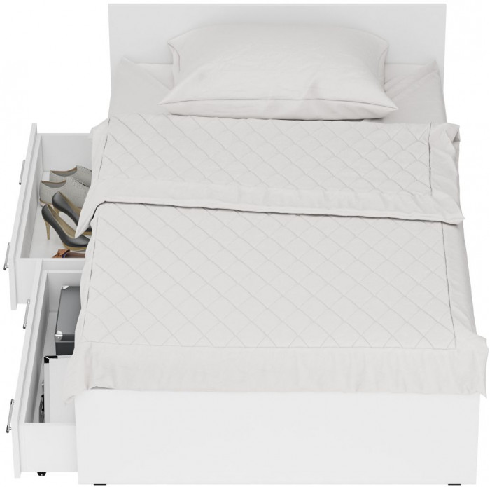 Стандарт Кровать с ящиками 1200, белый