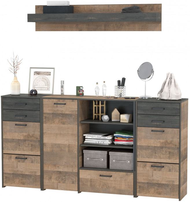 Трувор Прихожая 173, дуб гранж песочный/интра