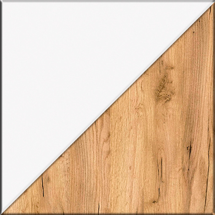 Остин 11.53 Кровать + ортопед + 13.227 Шкаф-пенал + 13.257 Тумба, белый шагрень/дуб крафт золотой