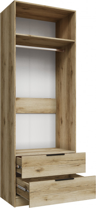 Шкаф Мадрид (0,8) с 2 ящ. с зеркалом, Дуб делано