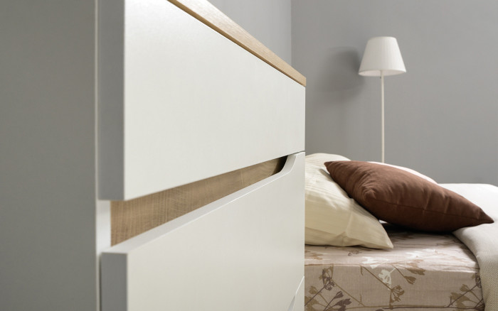 Муссон Спальня № 15, цвет белый/дуб эндгрейн элегантный, ортопед, сп. м. 1600х2000 мм., б/м