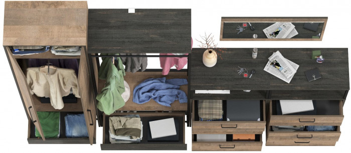 Трувор Прихожая 235, дуб гранж песочный/интра