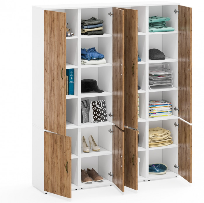 Лидер-8 Пенал МД 22Б 4 шт., белый шагрень/крафт золото