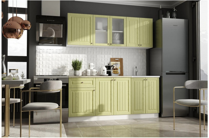 Кухня Хозяюшка МДФ 1800, магнолия/деним