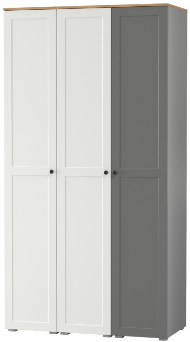 Остин 13.225 Шкаф-пенал 3 шт., белый шагрень/серый графит/дуб крафт золотой