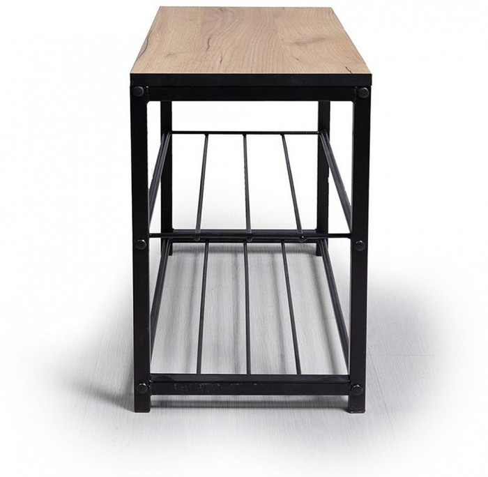 Обувница Верда Дуб Крафт золотой / Черный