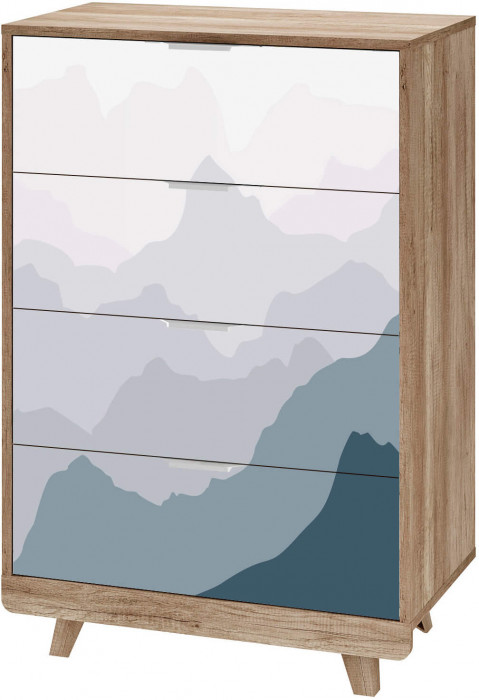 Комод "Мегаполис" КМ-02 Дуб каньон/фотопечать "Аква"