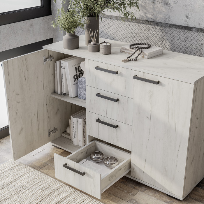 Комод "Стандарт №2" НЕВ (1200х828х460) дуб крафт белый