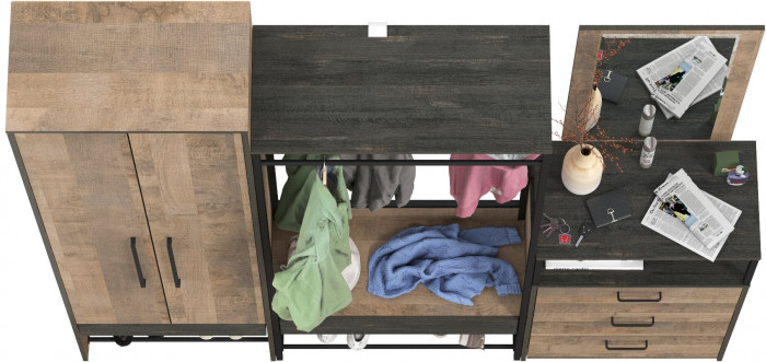 Трувор Прихожая 236, дуб гранж песочный/интра