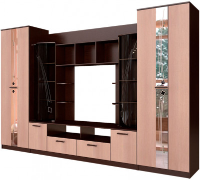 Гостиная "Венеция" (3400х2200х532) венге/лоредо