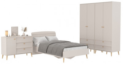 Афина Спальня 18-1200, цвет кашемир серый, сп.м. 1200х2000 мм., б/м, основание есть - фанера