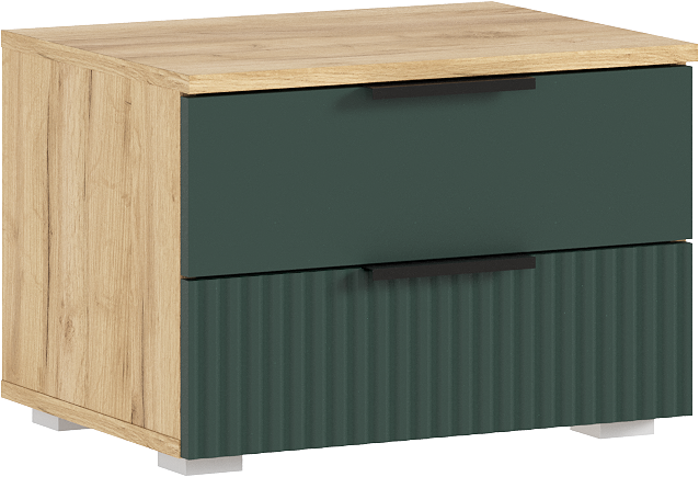 Марвэл Тумбы прикроватные 2шт, Дуб крафт/Браш мени грин