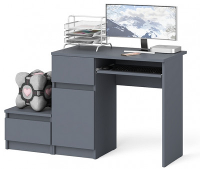 Мори компьютерный стол МС-1 левый + Тумба ТМП400.1, графит