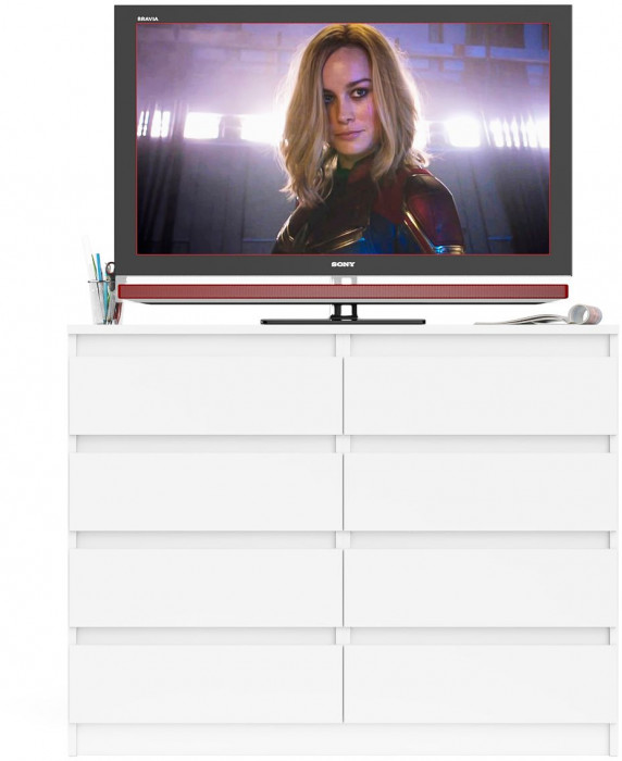 Мори Комод МК1200.8, цвет белый, ШхГхВ 120,4х41х94 см.