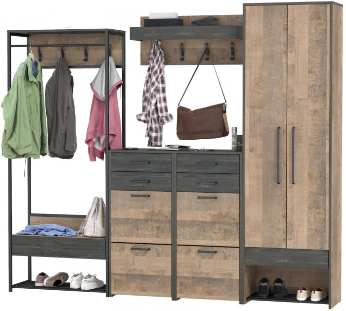 Трувор Прихожая 238, дуб гранж песочный/интра