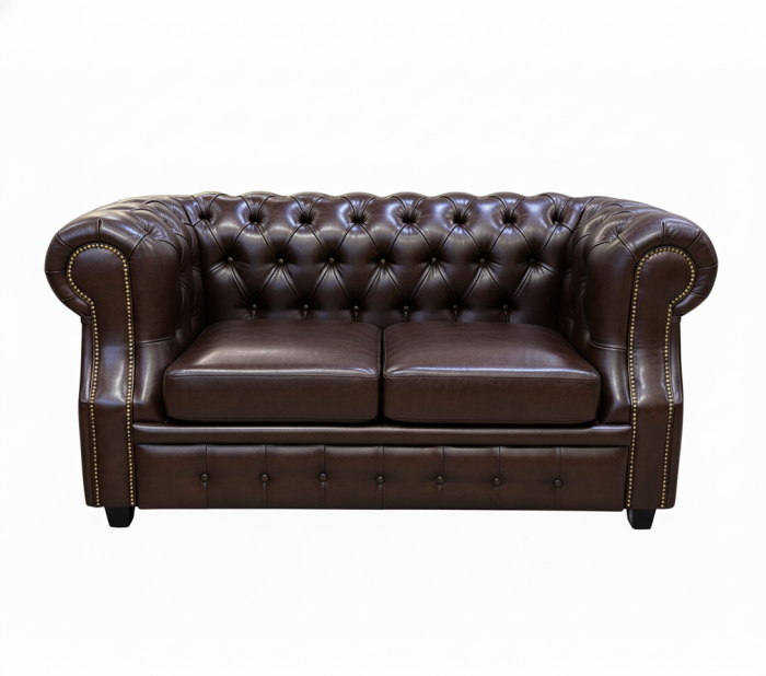 Диван Честер ЛОФТ 2-х местный, коричневый венге