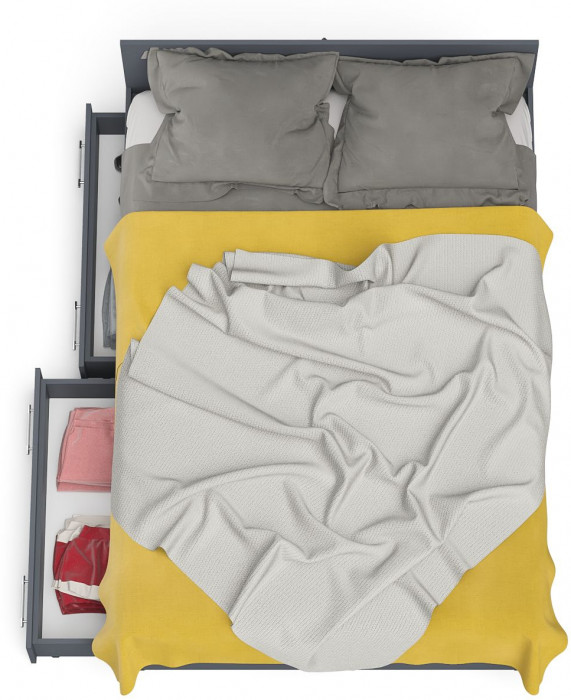 Мори Кровать с ящиками 1400, графит