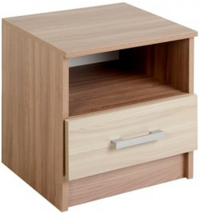 Эко Тумба прикроватная, Вотан/Белый гладкий