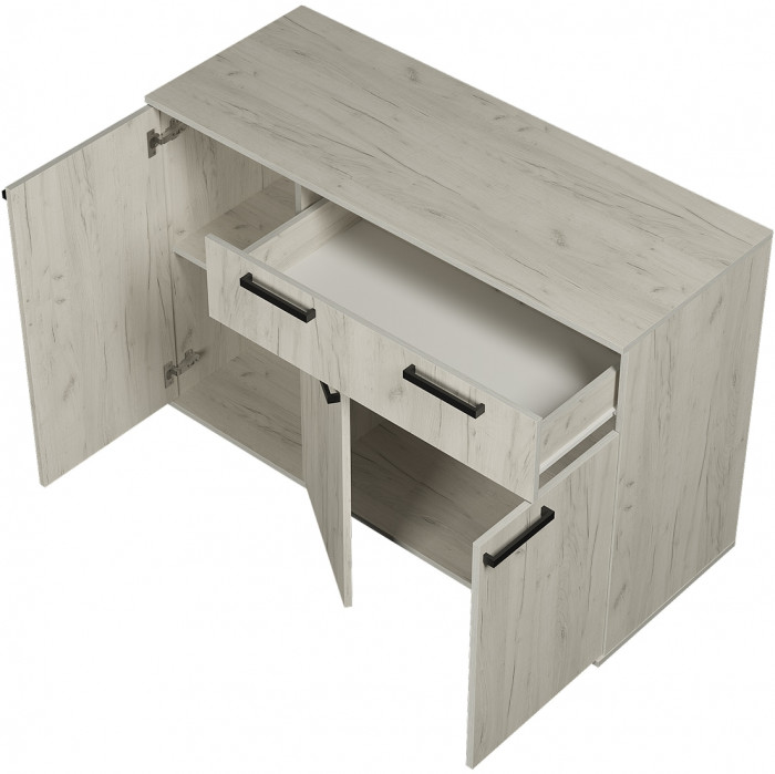 Комод "Стандарт №4" НЕВ (1200х828х460) дуб крафт белый