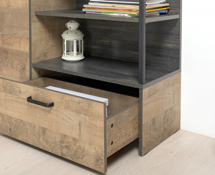 Трувор Прихожая 162, цвет дуб гранж песочный/интра, ШхГхВ 209х37х195 см., универсальная сборка