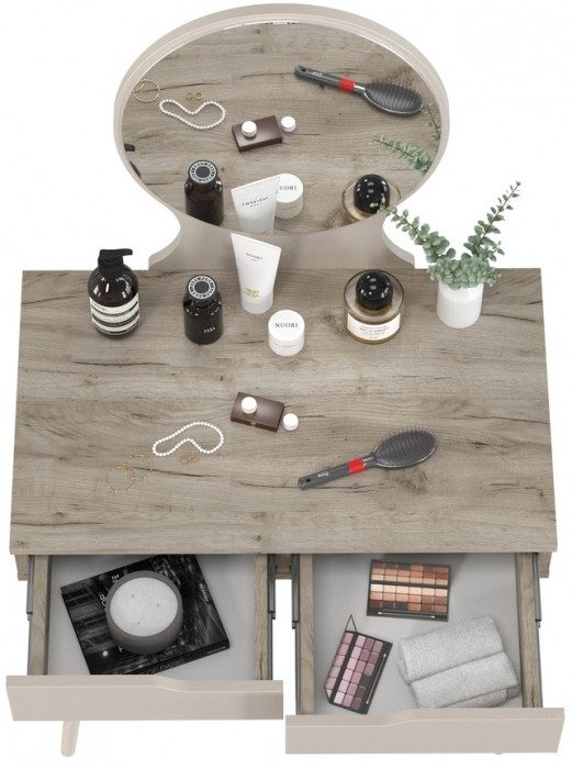 Трюмо 4-25915дкс/к.с, дуб крафт серый/кашемир серый