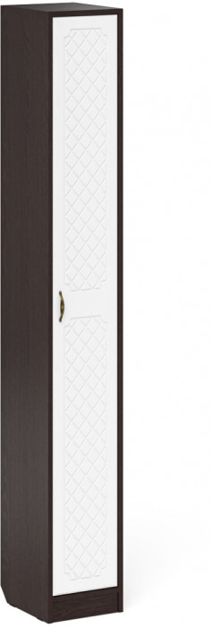 Прихожая П-6 Компоновка № 30, цвет венге/фасады МДФ белое дерево фрезеровка ромб, ШхГхВ 150х50х210 см., универсальная сборка