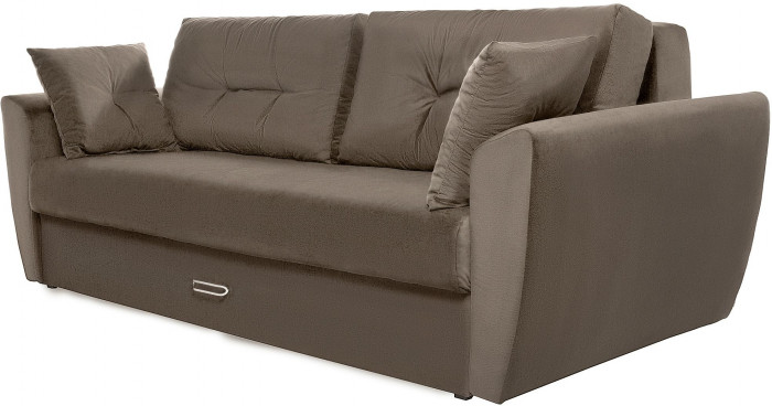 Диван-кровать Амстердам Люкс, 160х195, еврокнижка, пружинный блок, велюр, коричневый