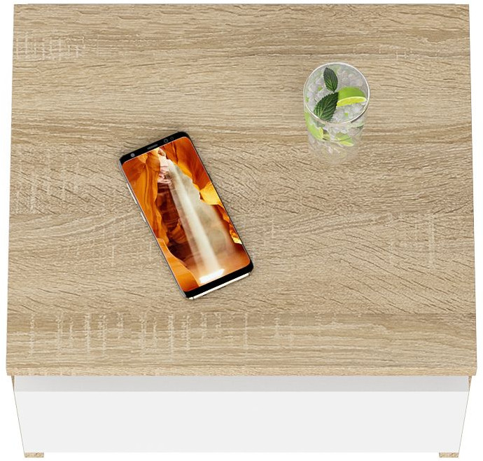 Мори Тумба прикроватная ТПМ400.1, дуб сонома/белый