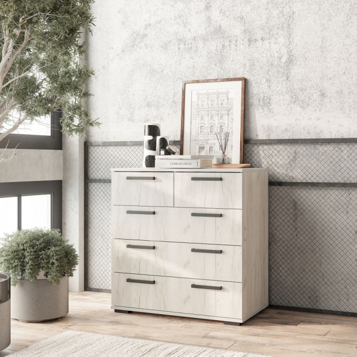 Комод "Стандарт №5" НЕВ (800х828х460) дуб крафт белый