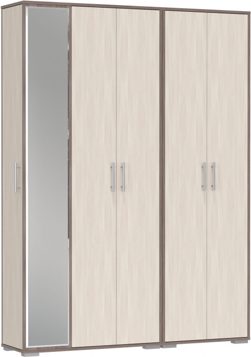 Прихожая Домино-мини + Шкаф для одежды Домино, цвет бодега тёмный/бодега светлый, ШхГхВ 148х36х202 см., универсальная сборка