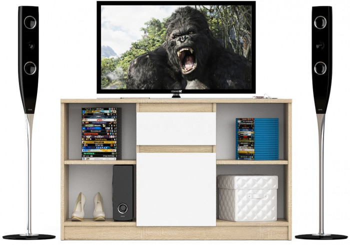 Мори Тумба ТВ МТВ1204.1, дуб сонома/белый