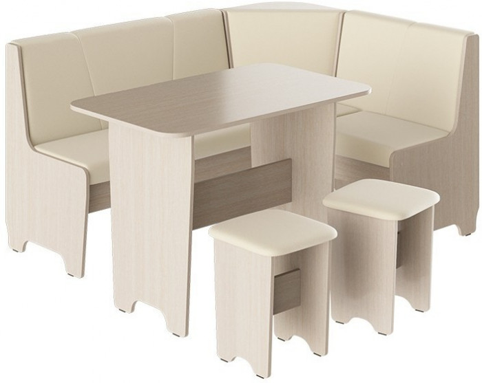 Техас Кухонный уголок Исп.1 (Дуб Сонома/Экокожа бежевая)