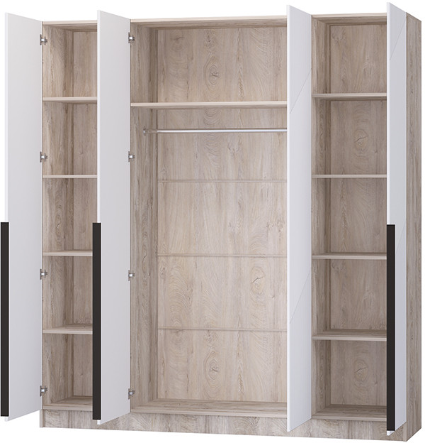 Шкаф Авис 2,0, Дуб эндгрейн/Белый софтач