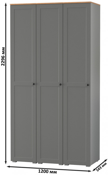 Остин 13.225 Шкаф-пенал 3 шт., серый графит/дуб крафт золотой