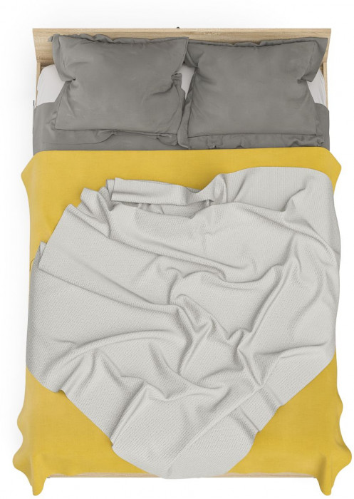 Мори Кровать с ящиками 1400, дуб сонома/белый