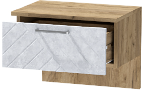 Тумба приставная "Иннэс-7", Крафт золотой/Бетон снежный