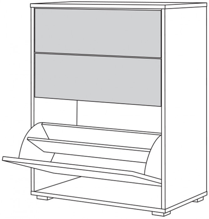 Куба Комод 13.113, цвет дуб сонома/белый премиум, ШхГхВ 65х38,3х84,2 см.