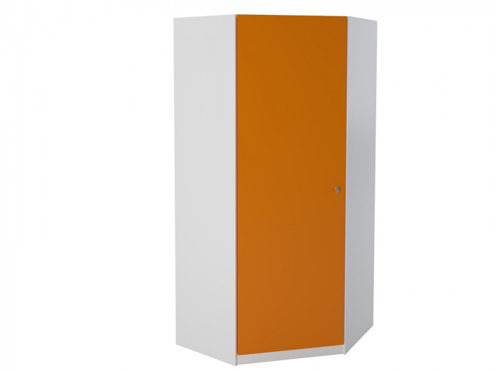Шкаф угловой Белый/Оранжевый