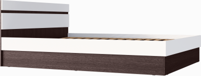 Ким Кровать 140 (Белый глянец, Венге)