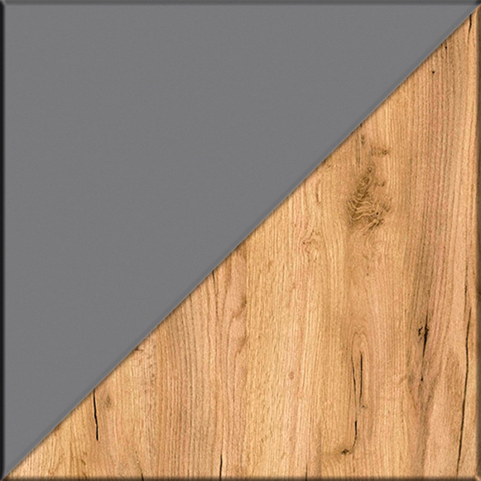 Октава Прихожая 24, цвет серый графит/дуб крафт золотой/фасады МДФ серый графит, ШхГхВ 193,7х35,4х197,6 см., универсальная сборка