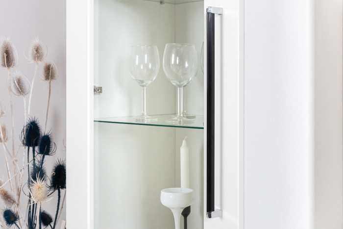 Валенсия Гостиная № 108, ЛДСП белый шагрень/МДФ белый шагрень