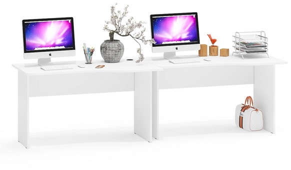 Два стола письменных С-МД-1-04, белый шагрень