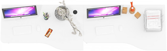 Два стола письменных С-МД-1-04, белый шагрень